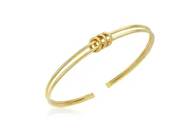 9K Yellow Gold Triple Ring Bangle