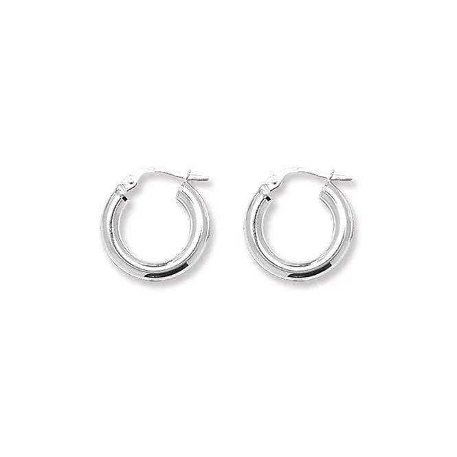 Acotis Silver Hoop Earrings Plain G5963