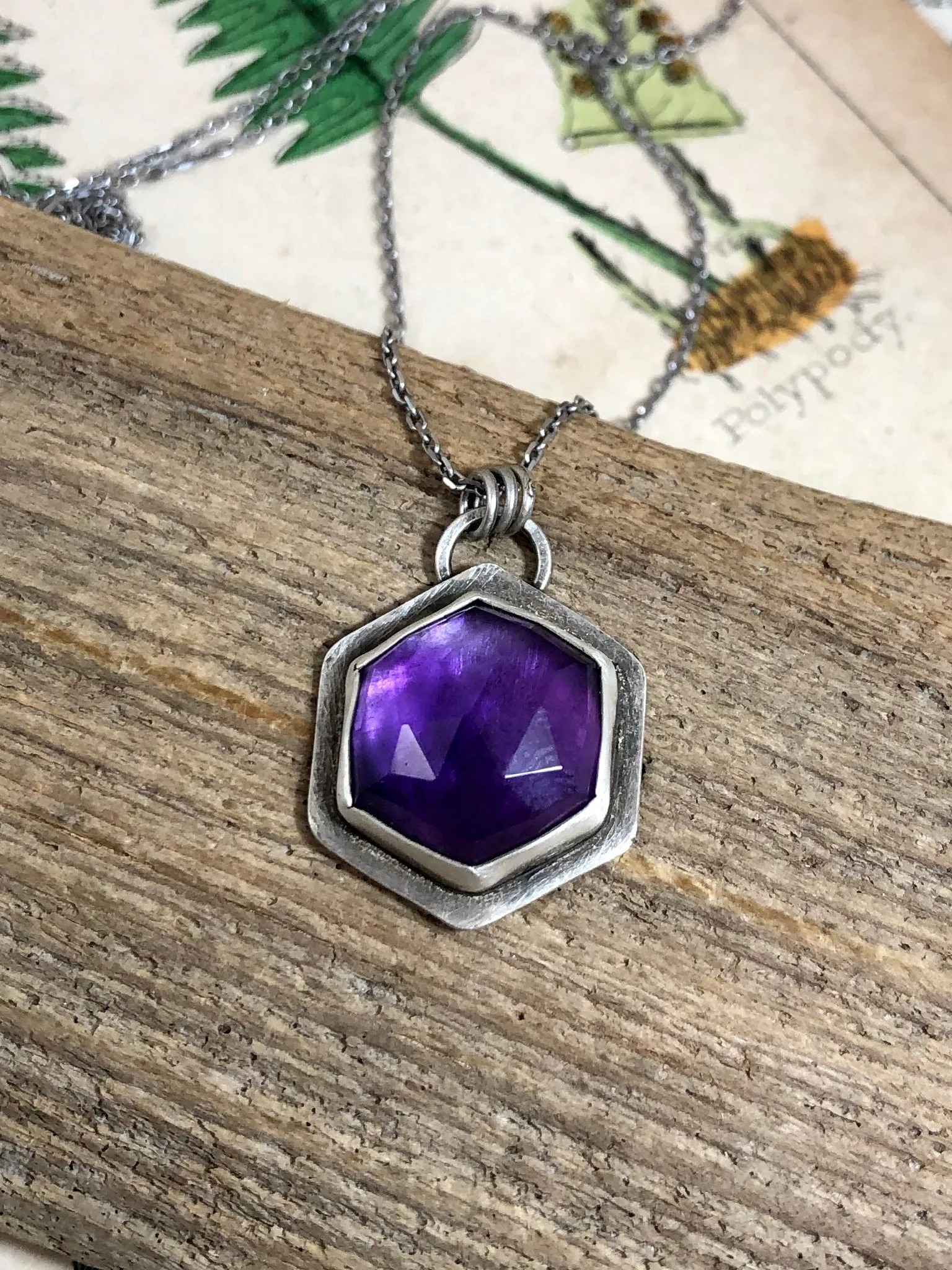 Amethyst Hex Necklace