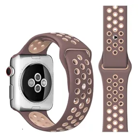 Apple Watch (38/40/SE/41/42mm) To-Farvet Silikone Rem - Puce