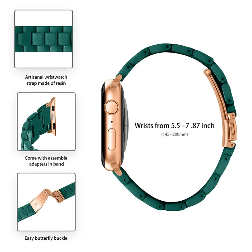 Apple Watch (41mm) 3 bead resin watch strap - Dark Green