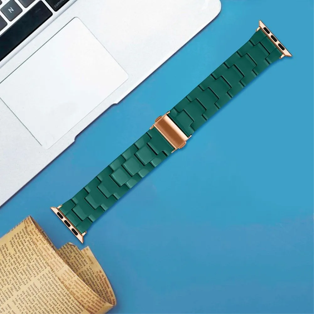 Apple Watch (41mm) 3 bead resin watch strap - Dark Green