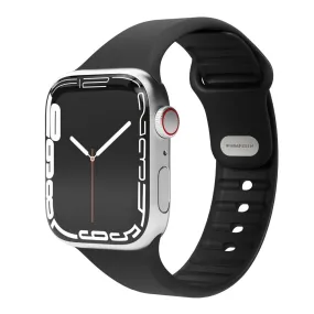 Apple Watch (42/44/SE/45/46/49mm) Vonmählen Classic Band 2 Genanvendt Silikone Rem - Sort