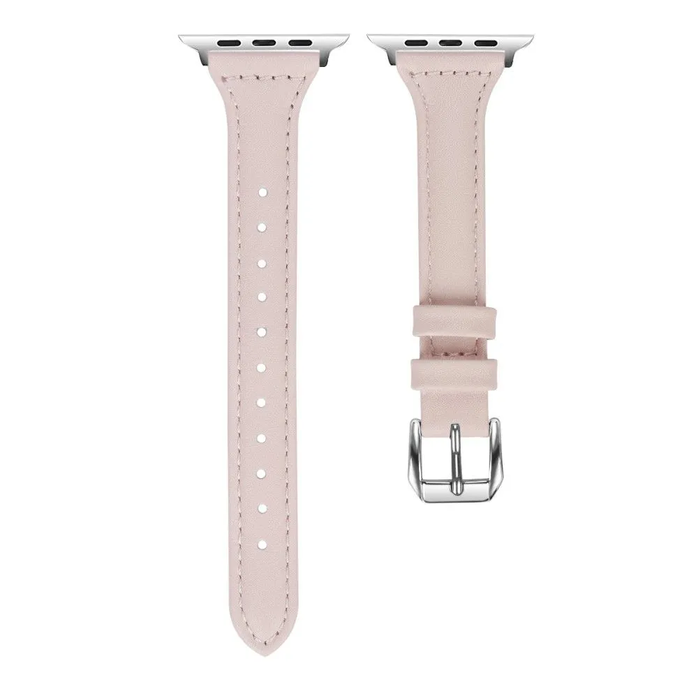 Apple Watch (45mm) B6 genuine leather watch strap - Pink / Size: L