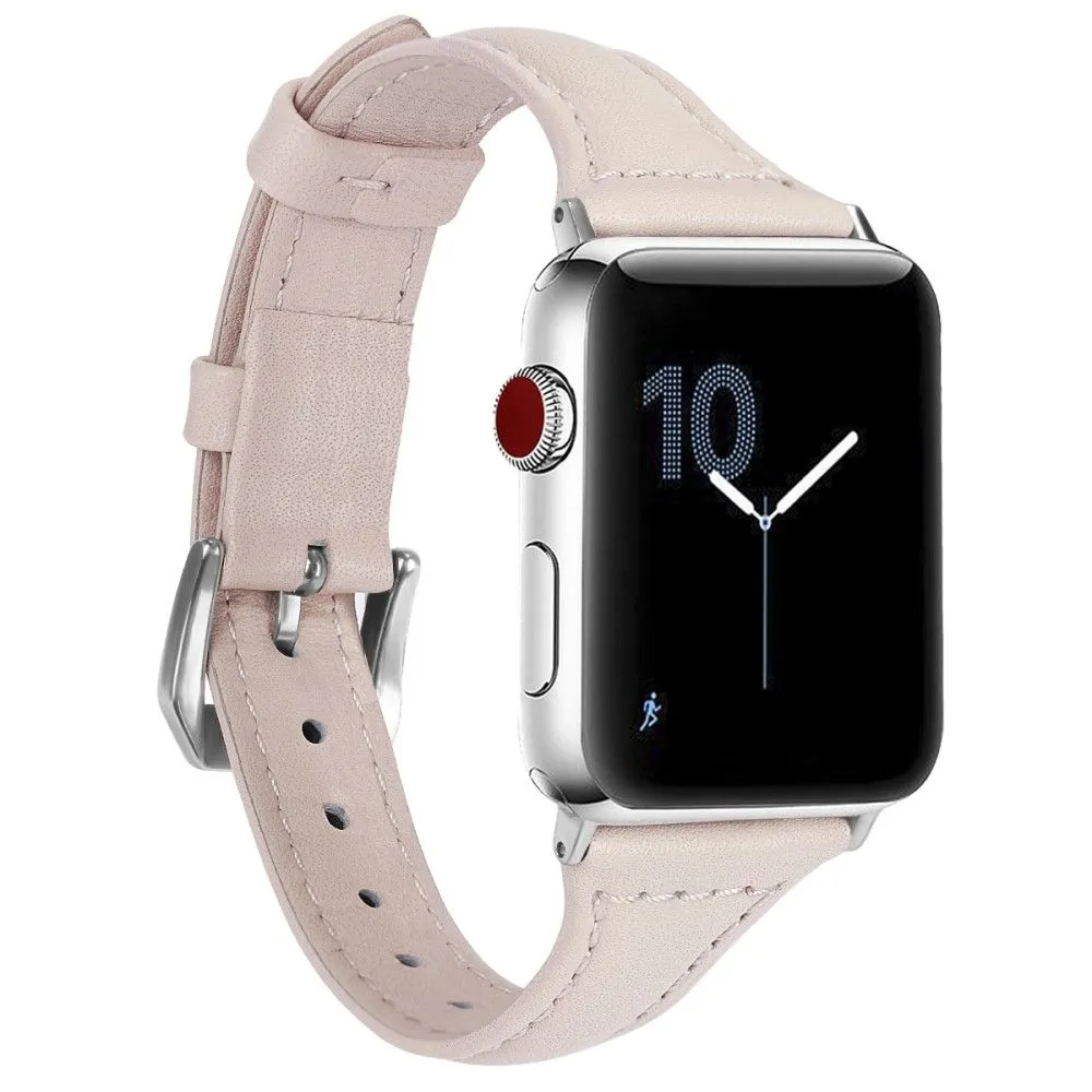 Apple Watch (45mm) B6 genuine leather watch strap - Pink / Size: L