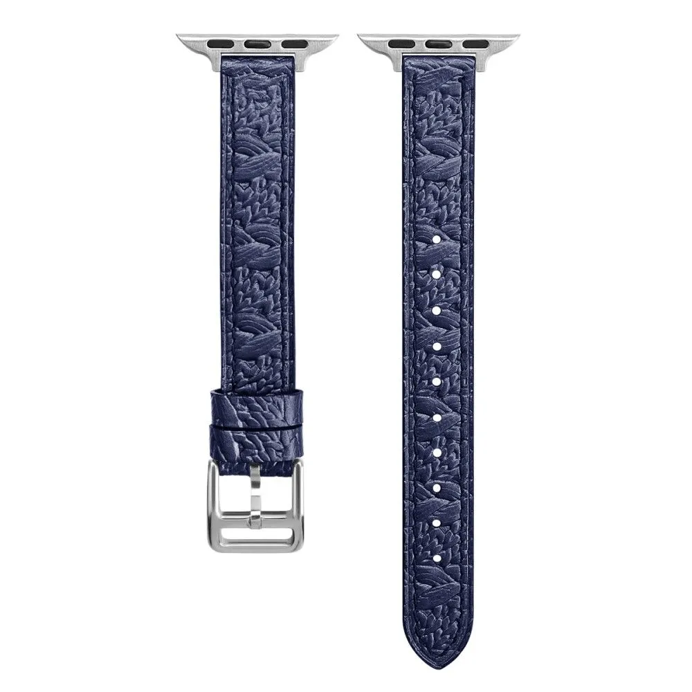 Apple Watch (45mm) genuine woven leather watch strap - Blue