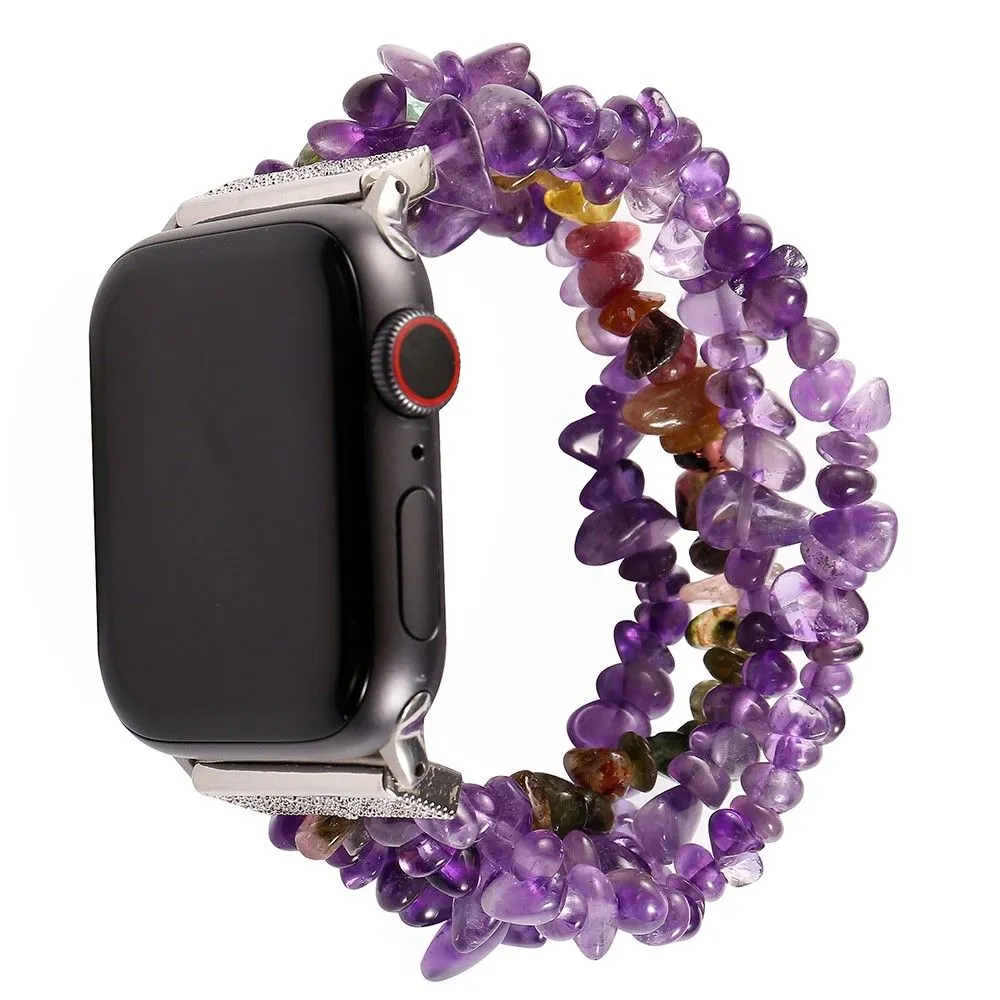 Apple Watch (45mm) natural stones style watch strap - Purple