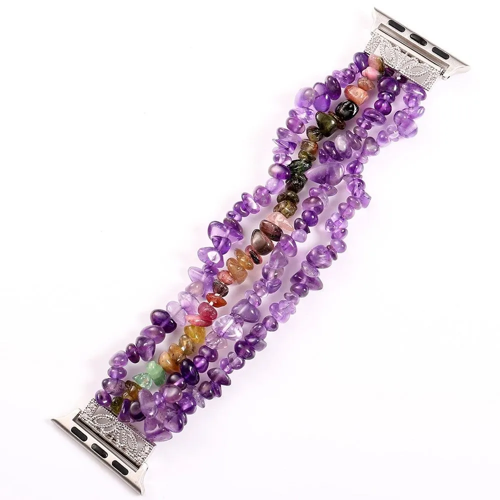 Apple Watch (45mm) natural stones style watch strap - Purple