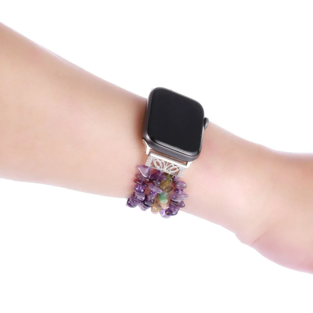 Apple Watch (45mm) natural stones style watch strap - Purple