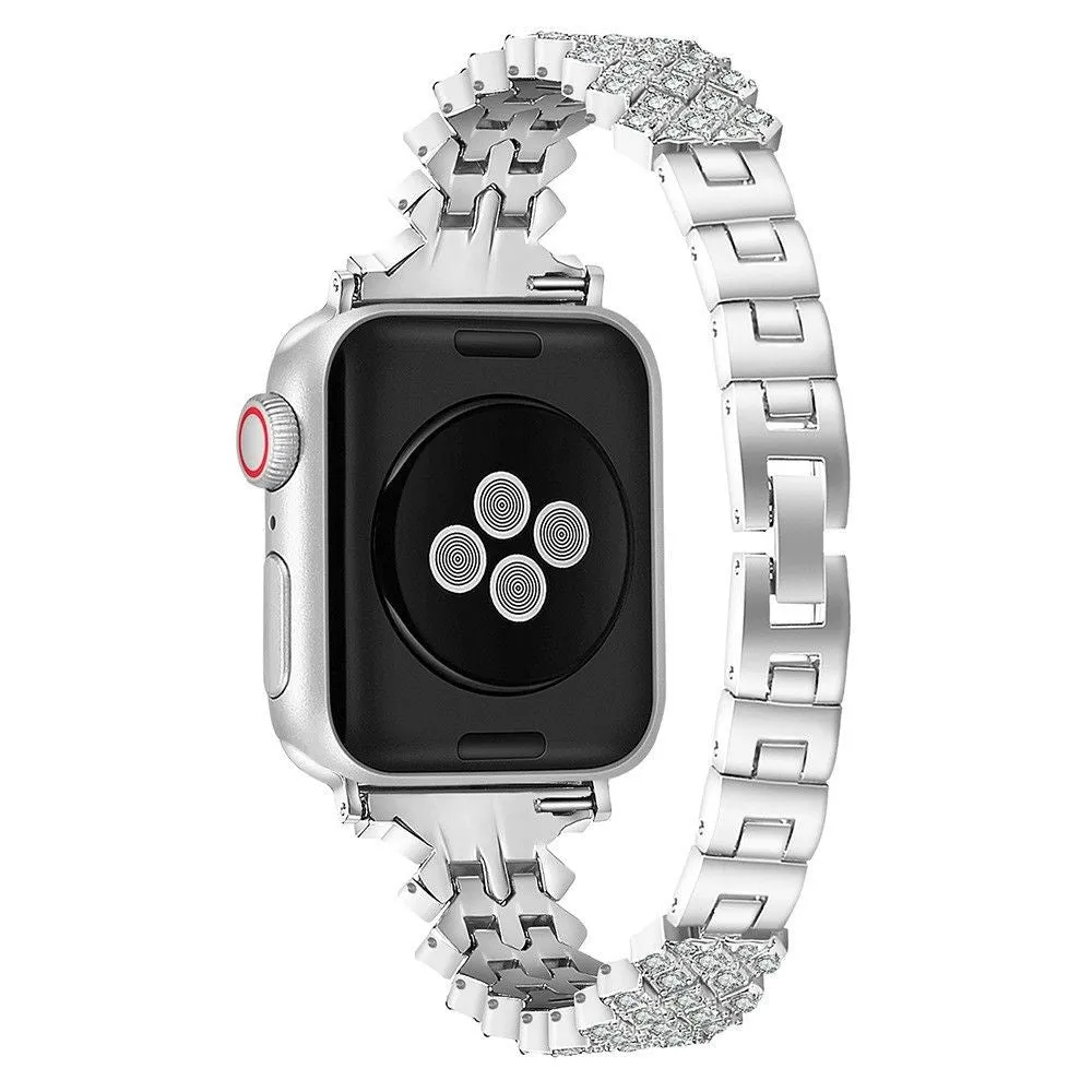 Apple Watch (45mm) rhinestone alloy watch strap - Silver