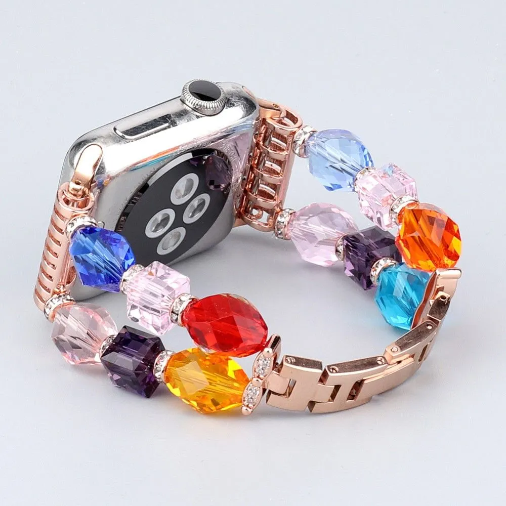 Apple Watch (45mm) rhombus shaped crystal watch strap - Multicolor