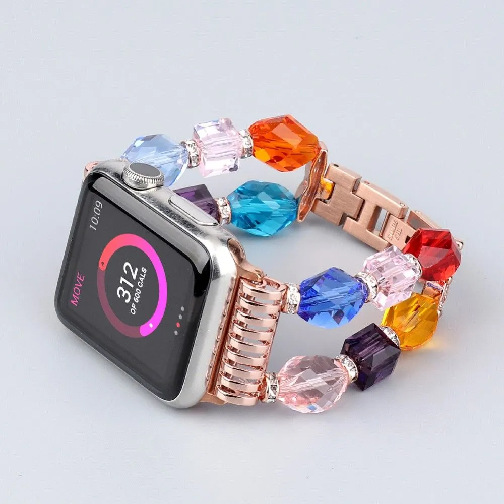 Apple Watch (45mm) rhombus shaped crystal watch strap - Multicolor