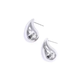 Ashley Gold Stainless Steel Tear Puff Stud Earrings