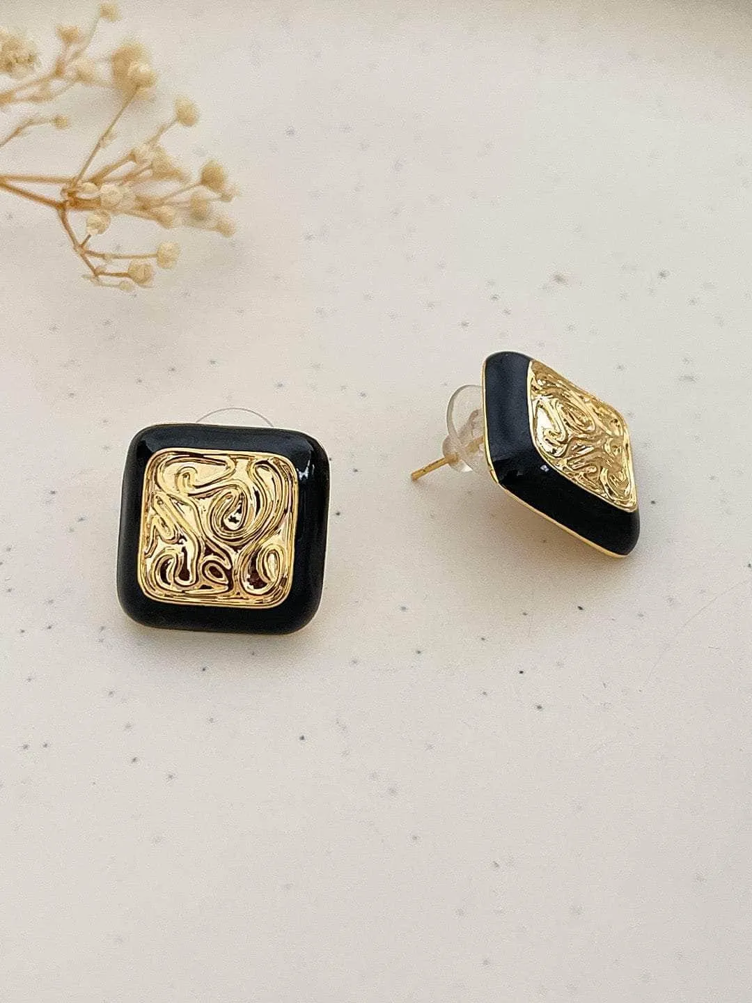 Astral Square Gold Earrings