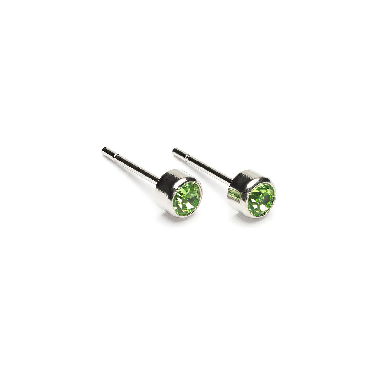 August Birthstone Bezel Stainless Steel Earrings