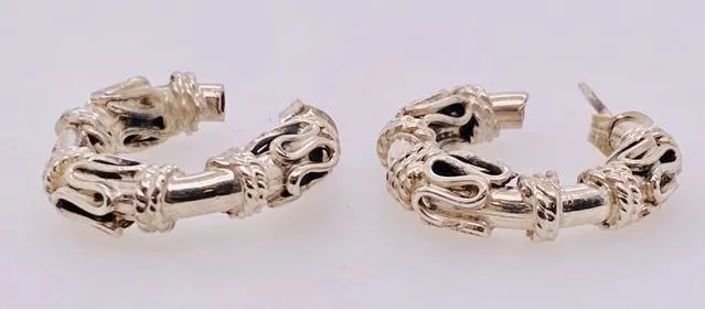 Bali Silver Hoop Earrings