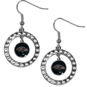 Baltimore Ravens Rhinestone Hoop Earrings