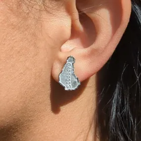 Barbados Map Stopper Stud Earring by Caribbijou