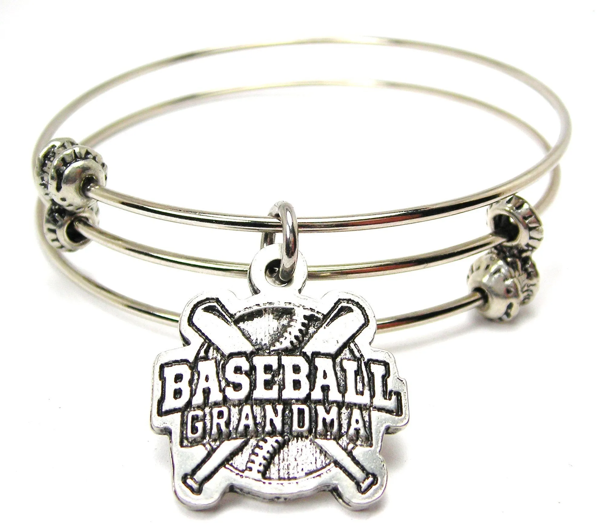 Baseball Grandma Triple Style Expandable Bangle Bracelet