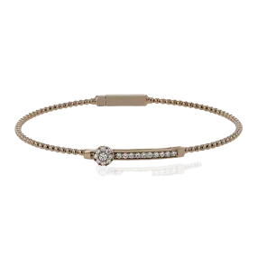 Beaded Bangle in 18k Gold with Diamonds