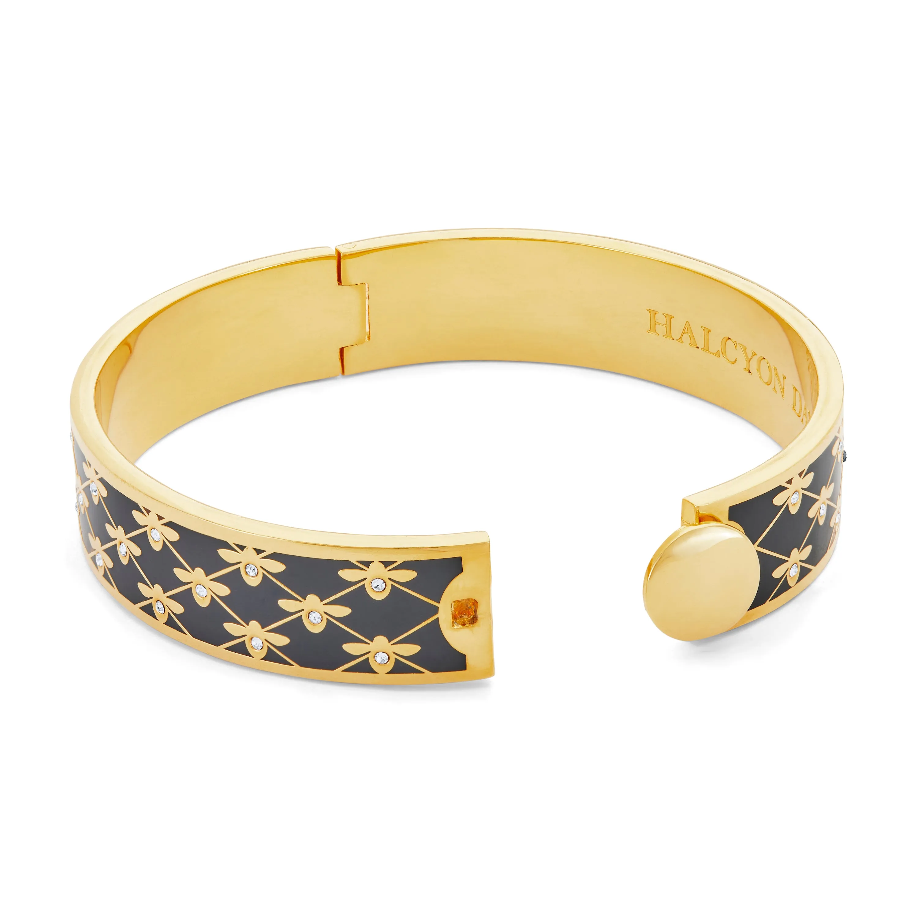 Bee Sparkle Trellis Black & Gold Bangle