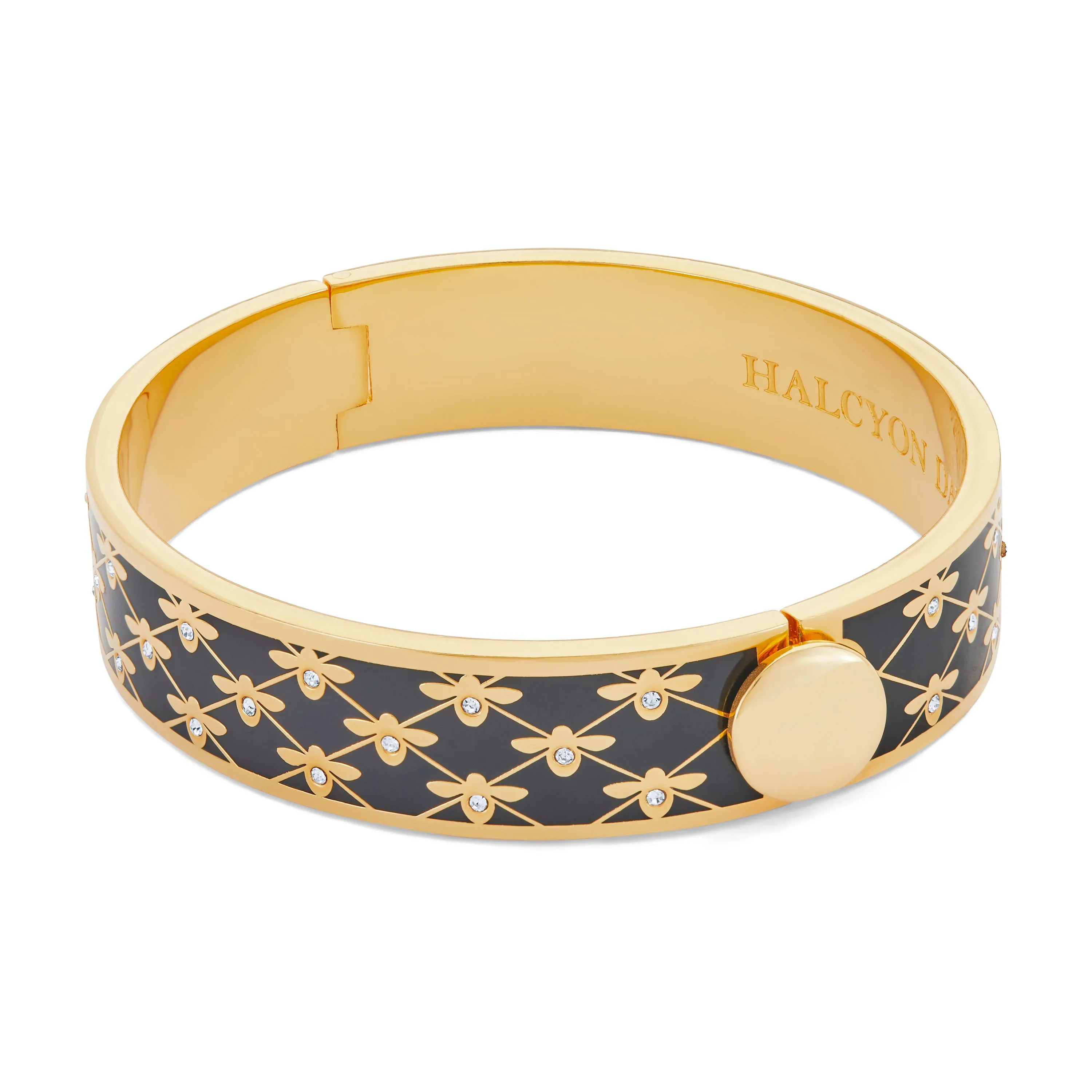 Bee Sparkle Trellis Black & Gold Bangle