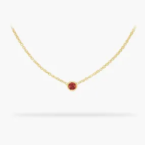 Birthday Necklace July - Ruby 14k gold necklace