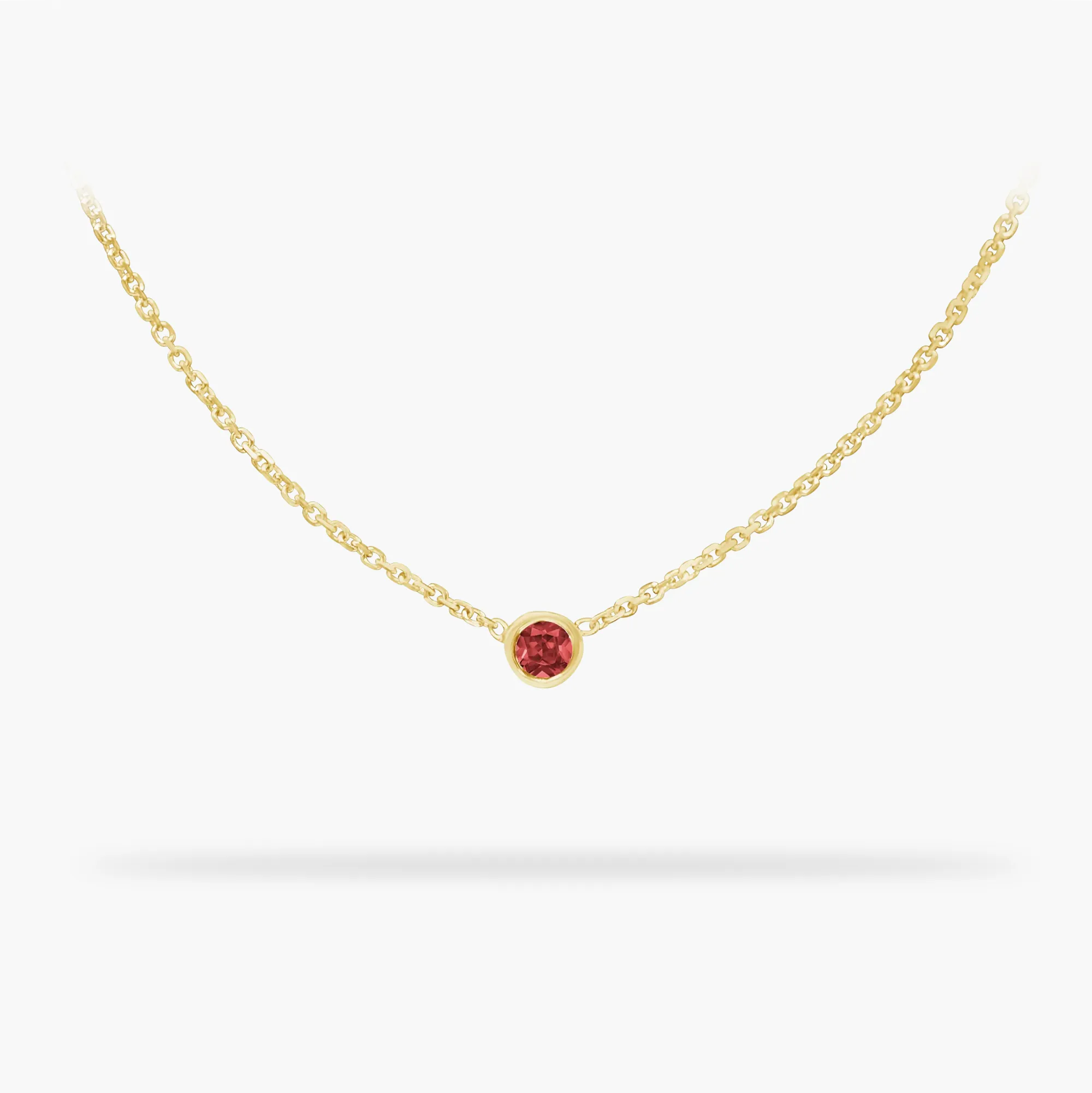 Birthday Necklace July - Ruby 14k gold necklace