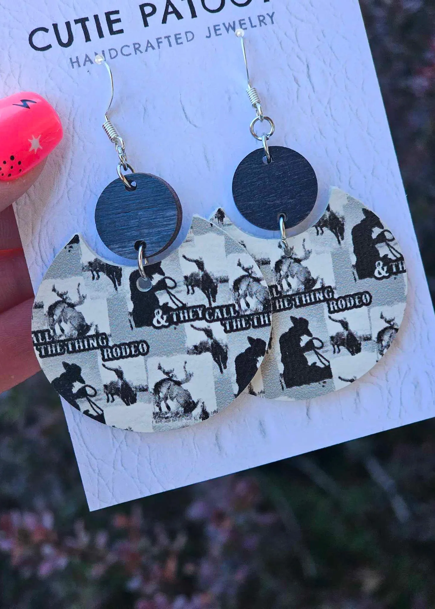 Black & White Rodeo Handcrafted Earrings