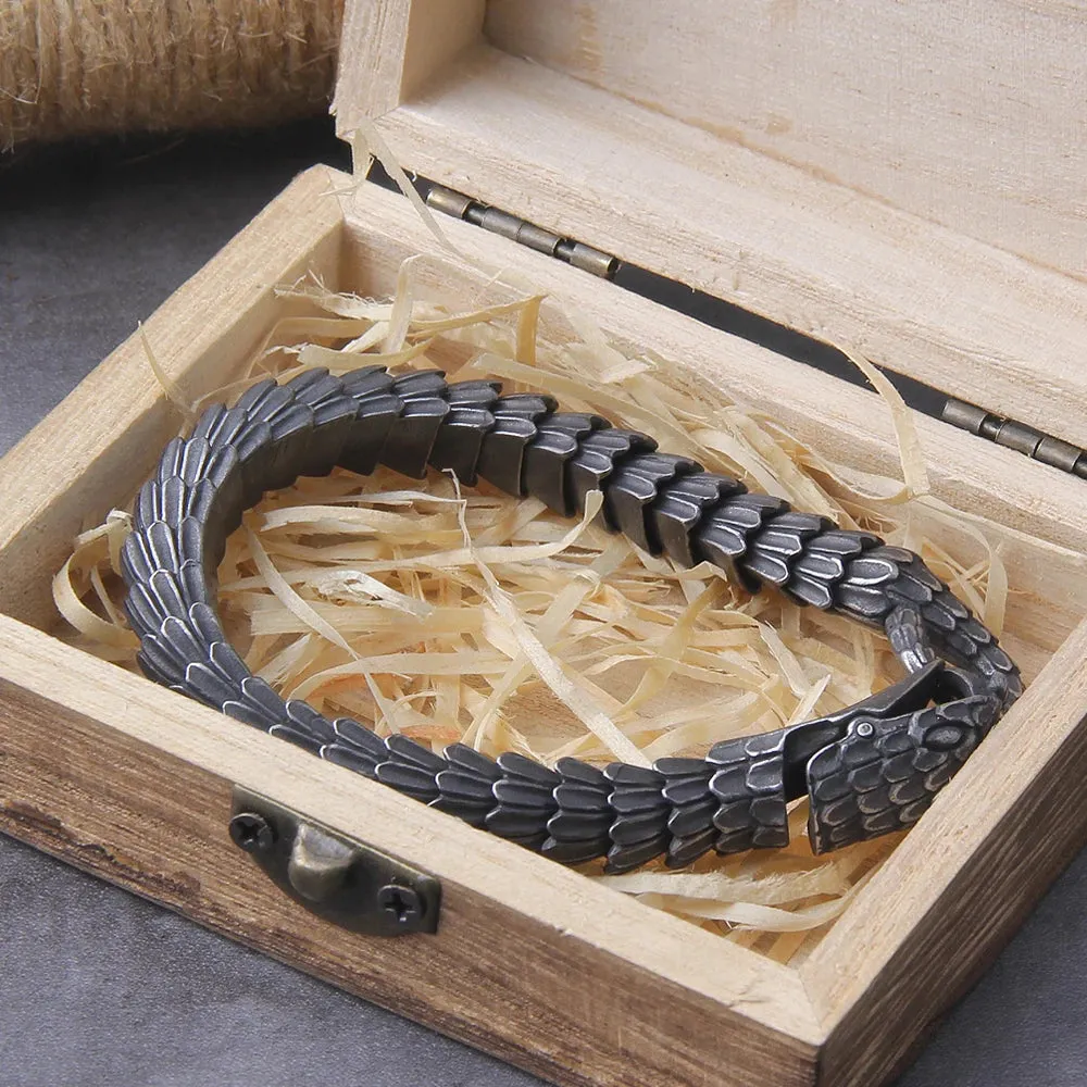 Black Snake Chain Bracelet Hip Hop Charm Biker Viking Bracelet