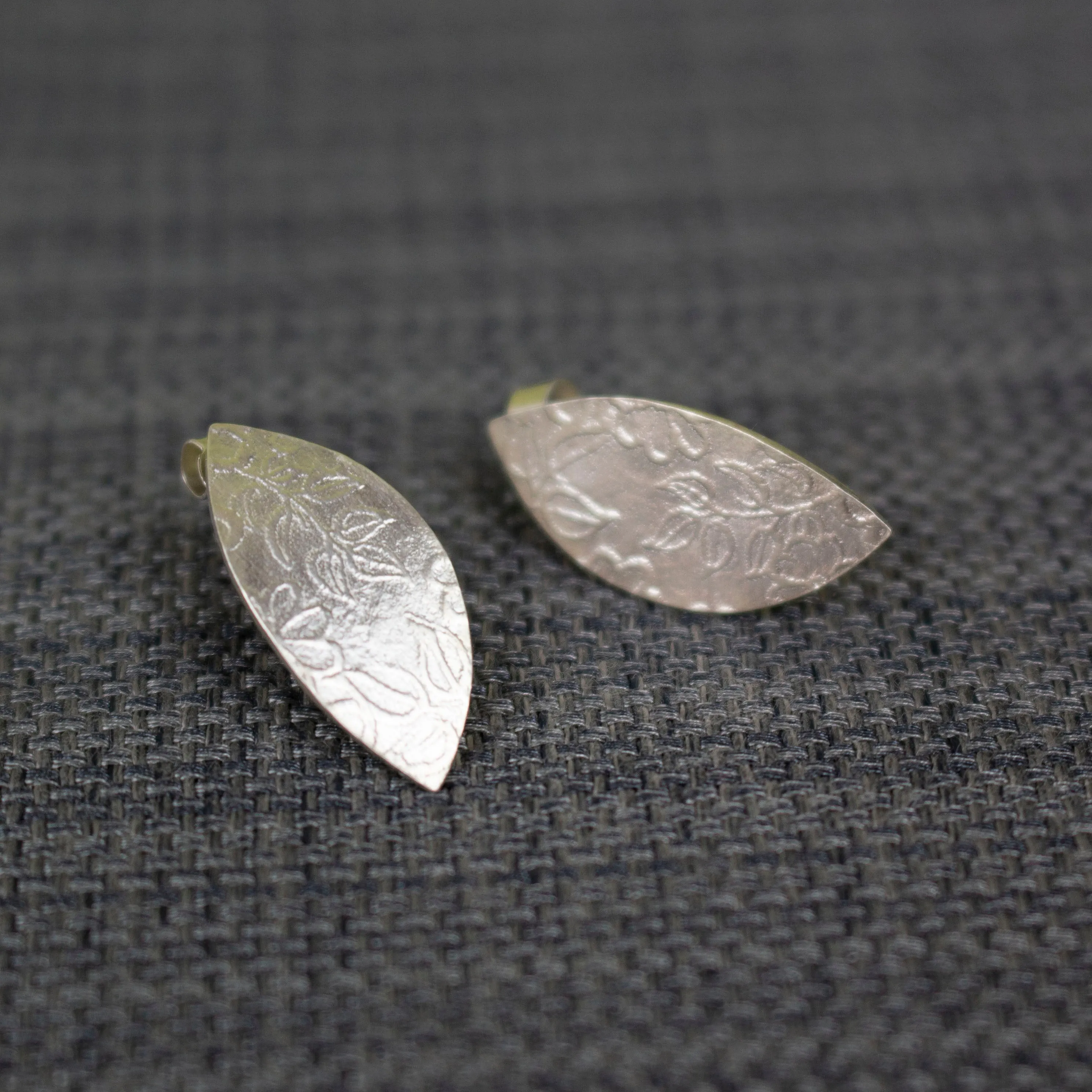 Blossom Petal Silver Stud Earrings