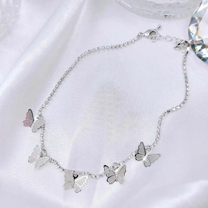 Butterfly Choker Necklace (Ive-Wonyoung, IU) - 925 silver