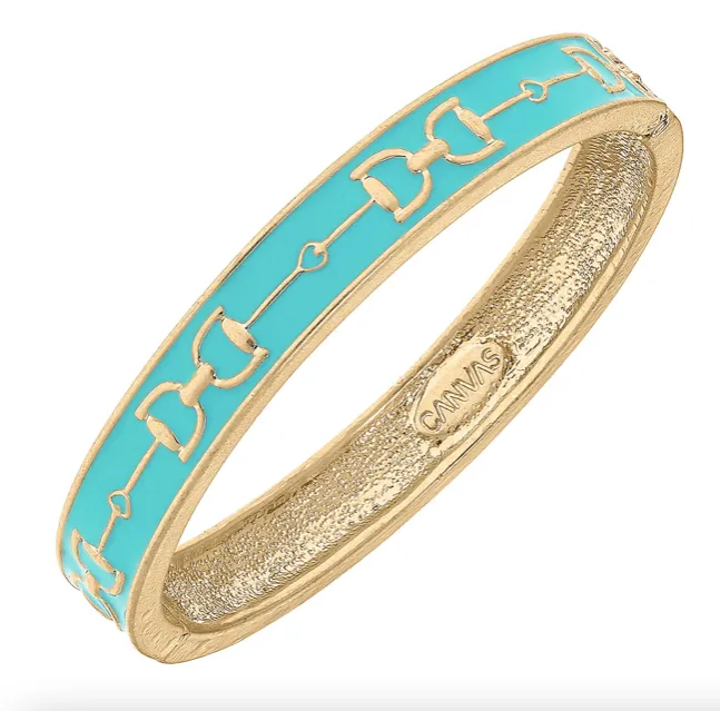 Canvas Style Bangle - Giselle Enamel Horsebit