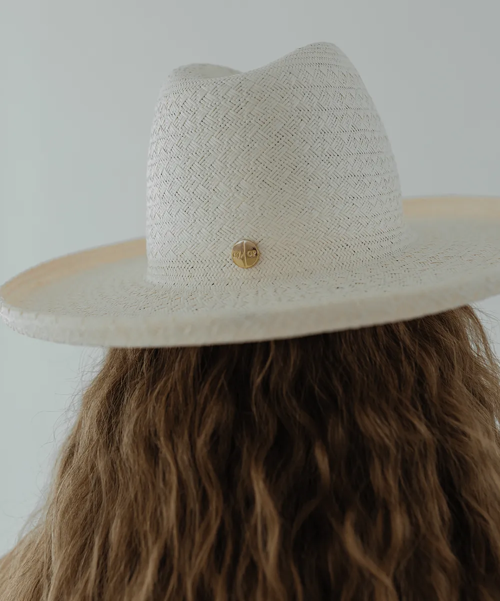 Cara Loren Pencil Brim Straw: Size S/M 57 / White