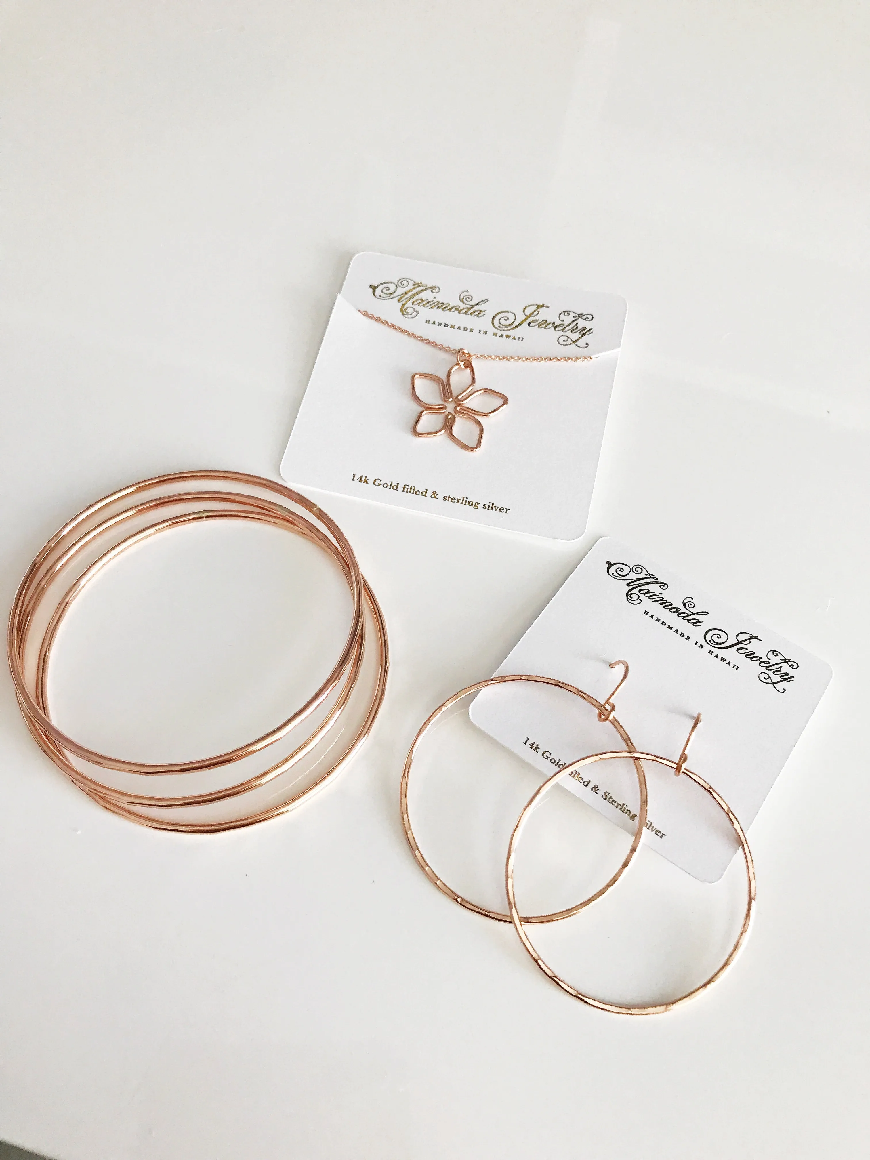 Carly bangles set- rose gold (B183)