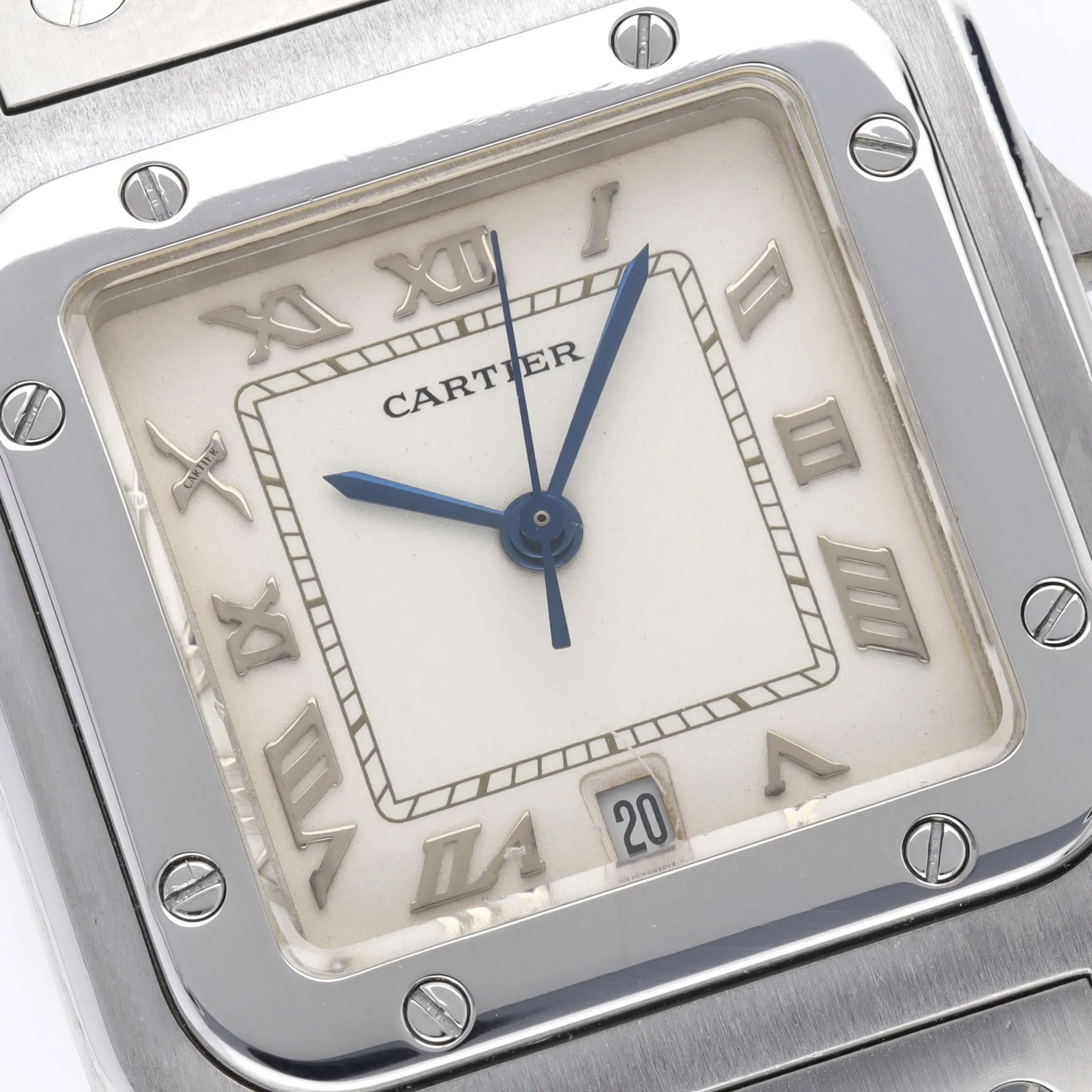 Cartier Santos Galbée 987901 Steel Case with Cream Matte Dial