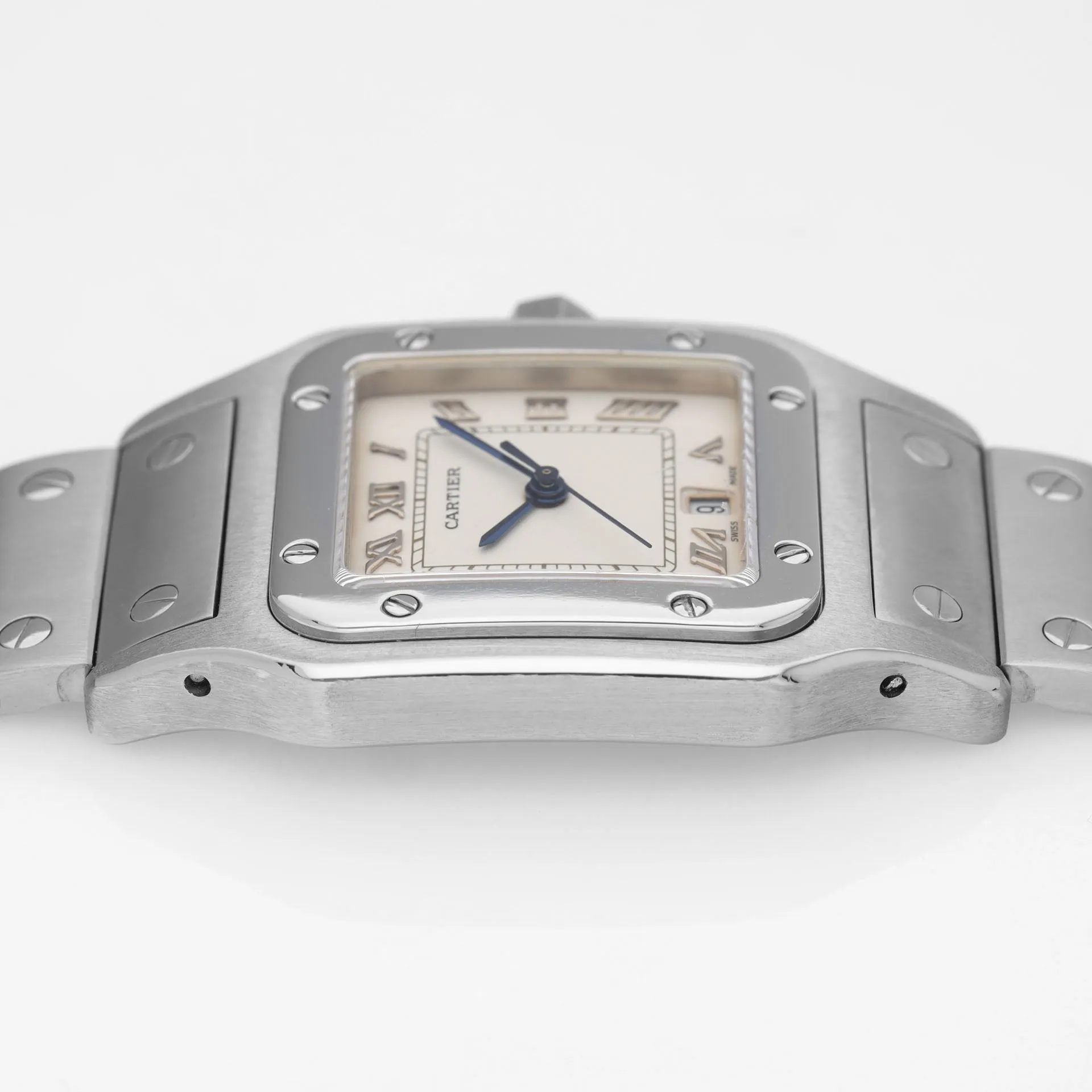 Cartier Santos Galbée 987901 Steel Case with Cream Matte Dial