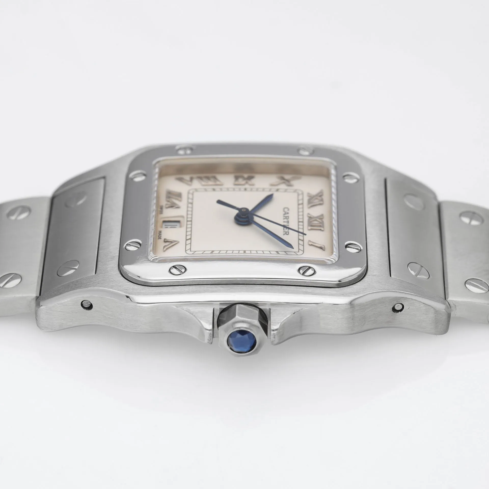 Cartier Santos Galbée 987901 Steel Case with Cream Matte Dial