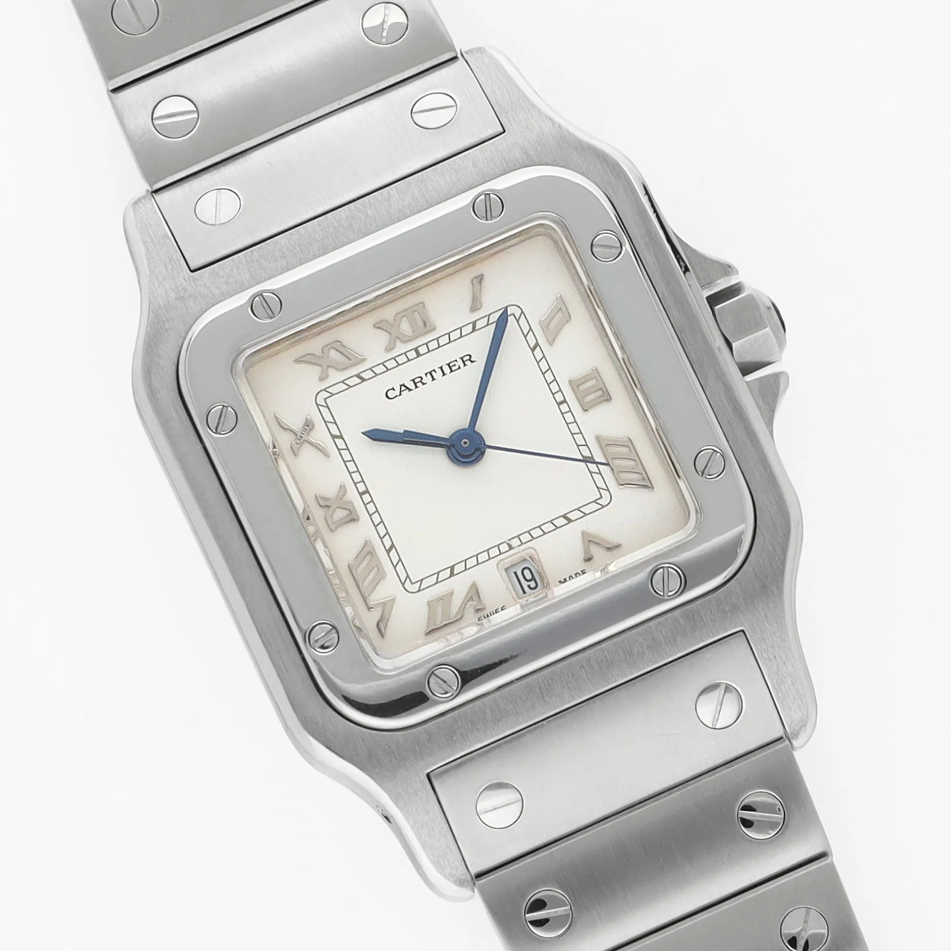 Cartier Santos Galbée 987901 Steel Case with Cream Matte Dial