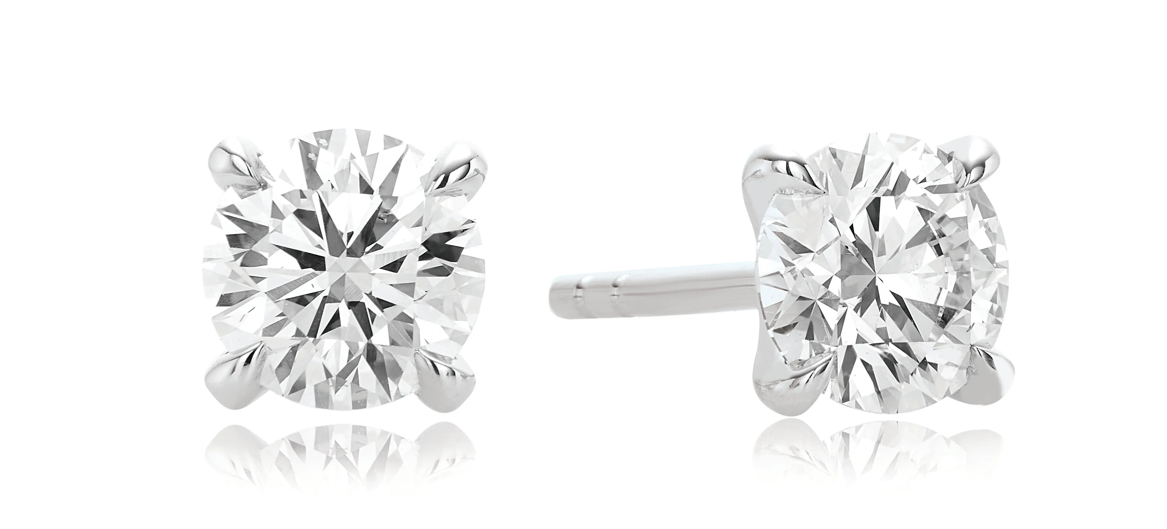 Celebration 9ct White Gold Round Brilliant Cut 1.00 Carat tw Lab Grown Diamond Stud Earrings