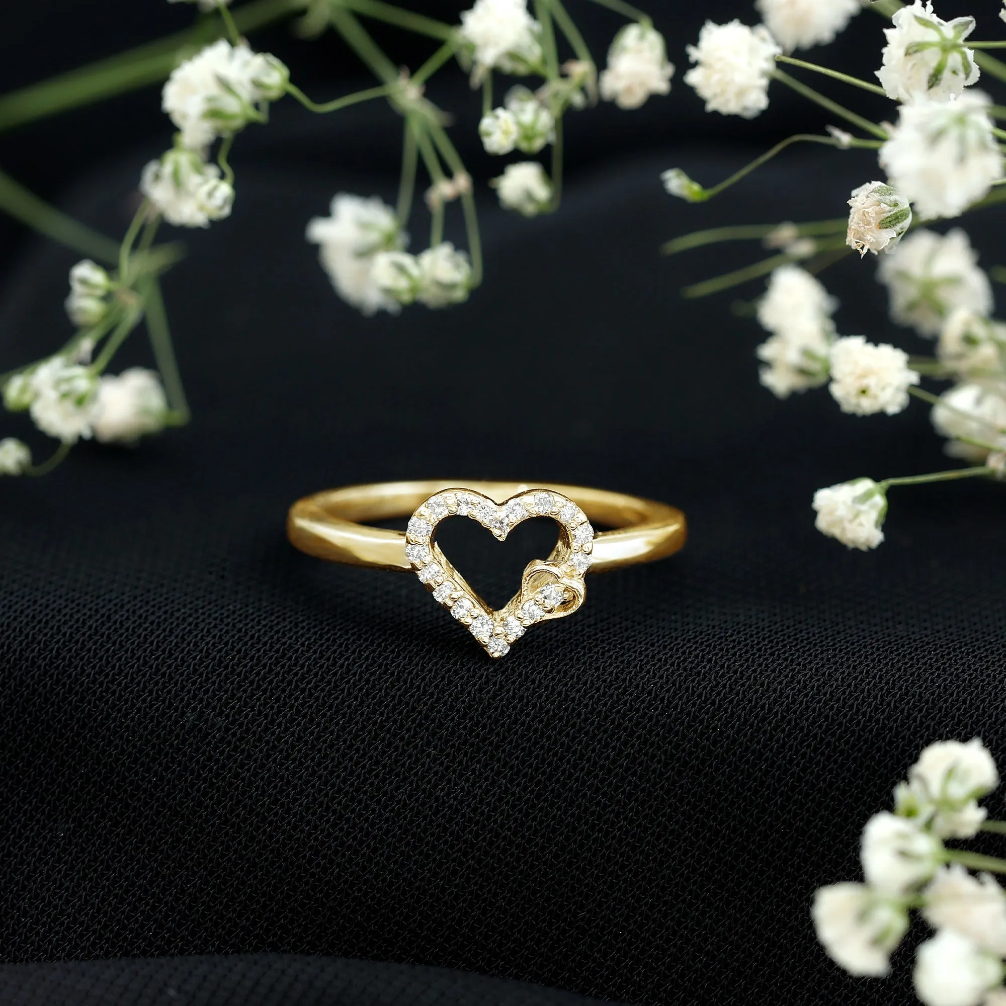 Certified Diamond Open Heart Promise Ring