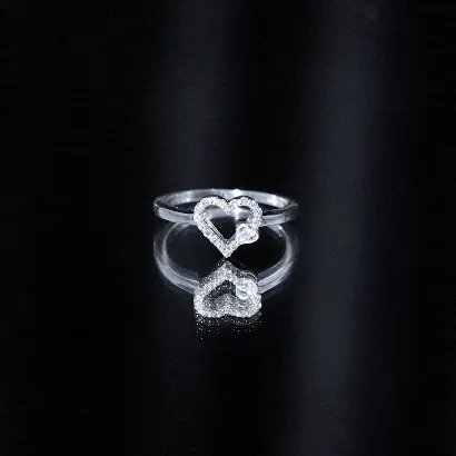 Certified Diamond Open Heart Promise Ring