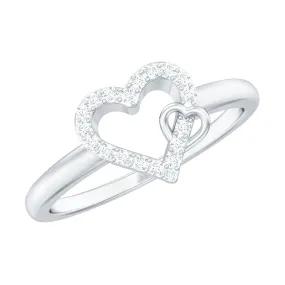 Certified Diamond Open Heart Promise Ring