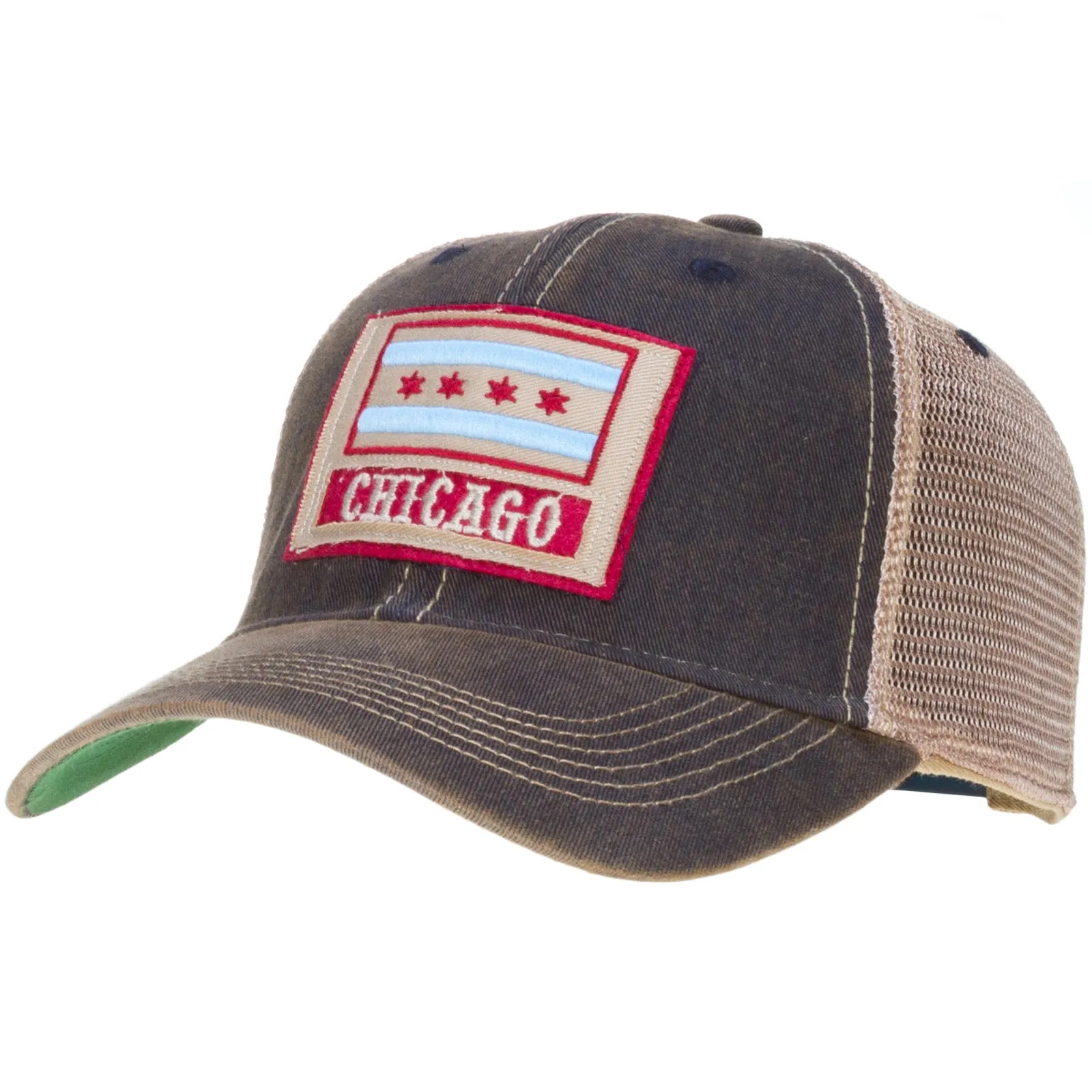 Chicago Navy and Mesh Chicago Flag Patch Adjustable Hat