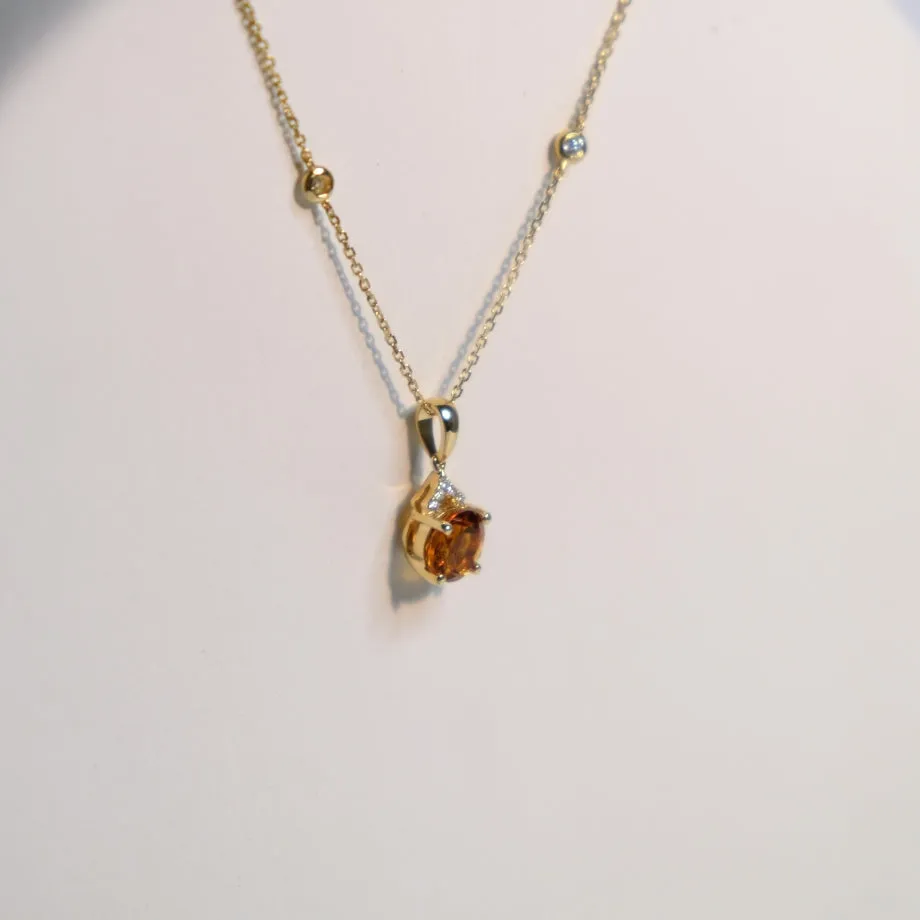 Citrine & Diamond Necklace