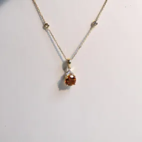 Citrine & Diamond Necklace