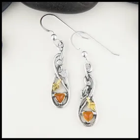 Citrine and Ivy Drop Earrings