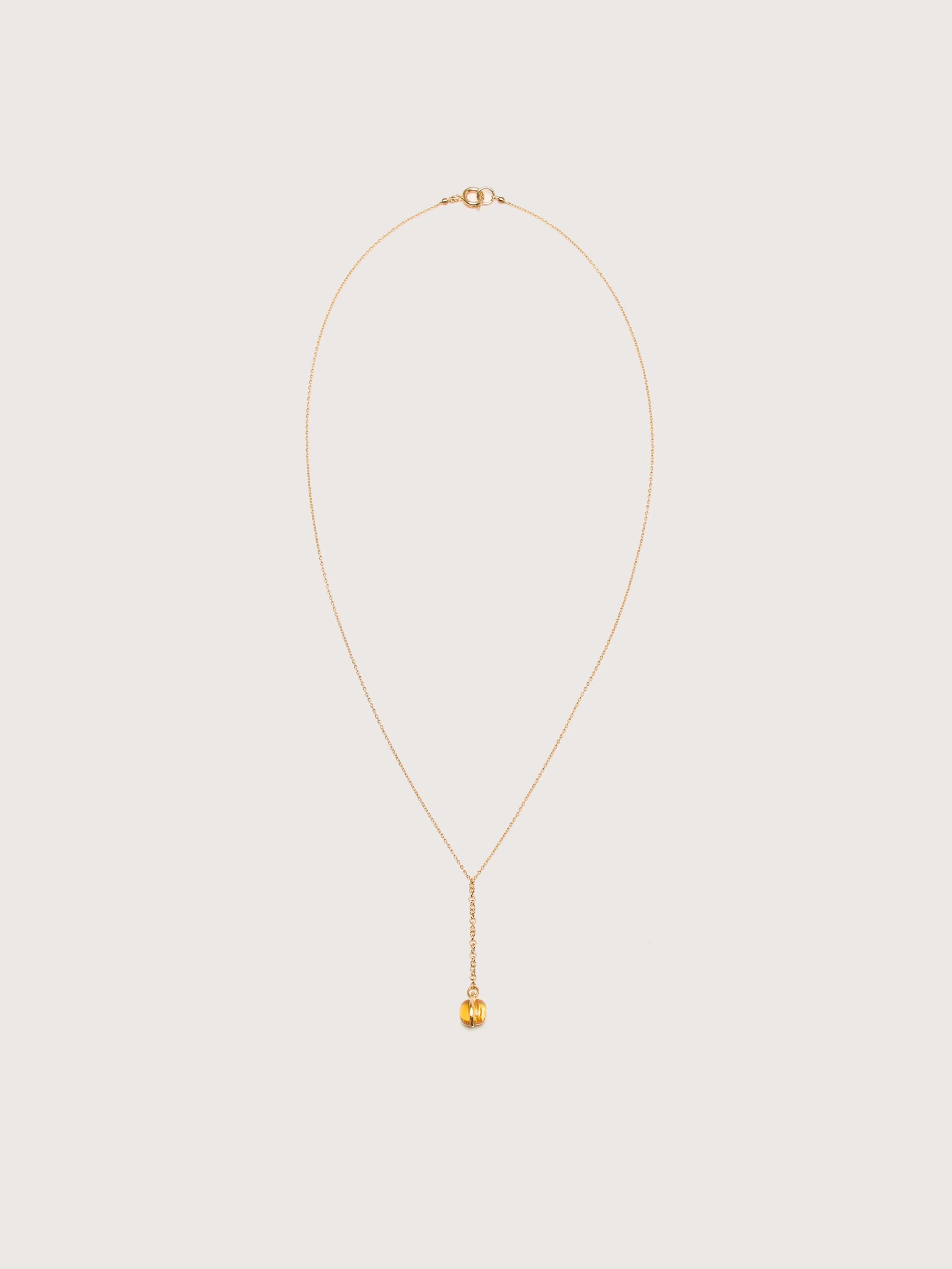 Citrine Drop Necklace (242 / W / GOLD)