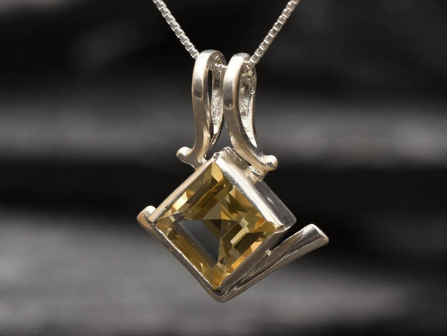 Citrine Pendant - Yellow Stone Necklace - November Birthstone Necklace