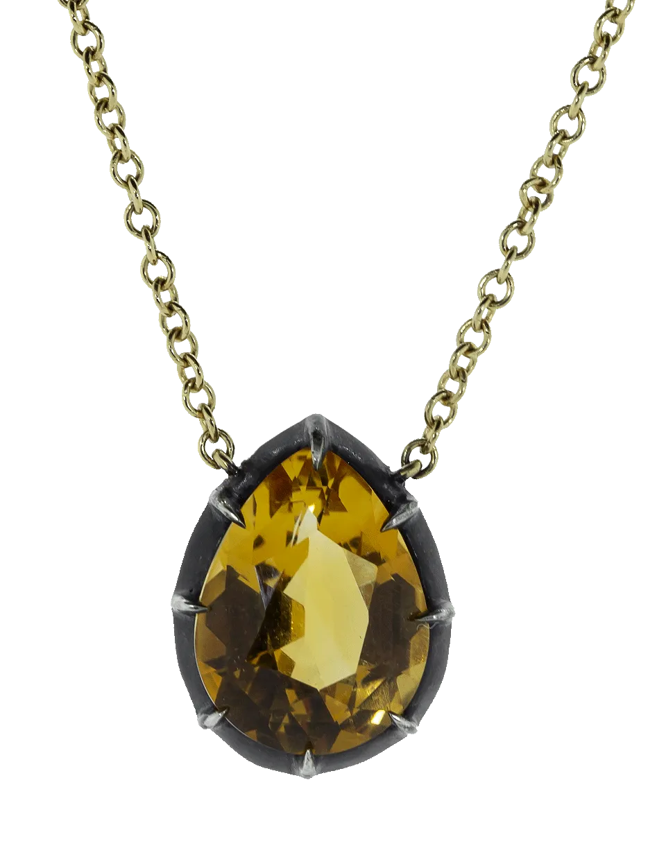 Citrine Solitaire Pendant Necklace